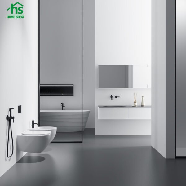 finished in bathroom Handdouche bidet - warm-koud mengkraan